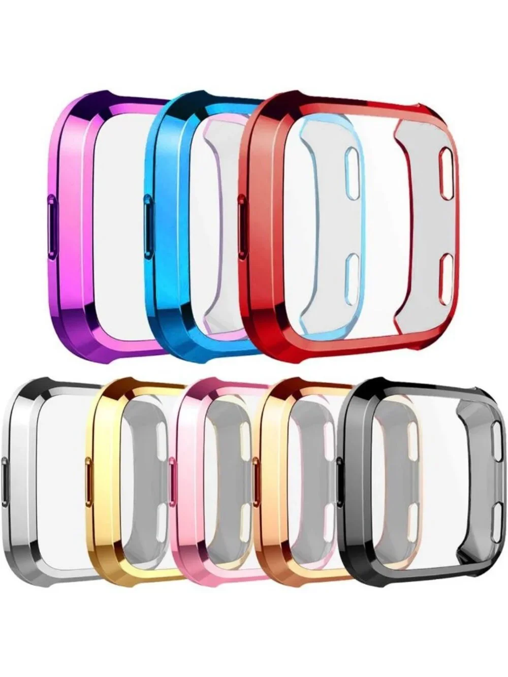 8-Pack Ultra Slim Screen Protector Case for Fitbit Versa - Scratch-Proof TPU